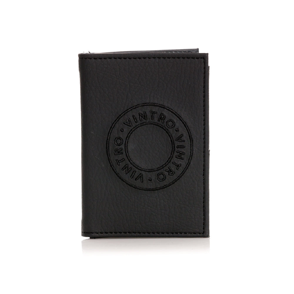 PORTAPASAPORTE PRAGA NEGRO CON BORDADO