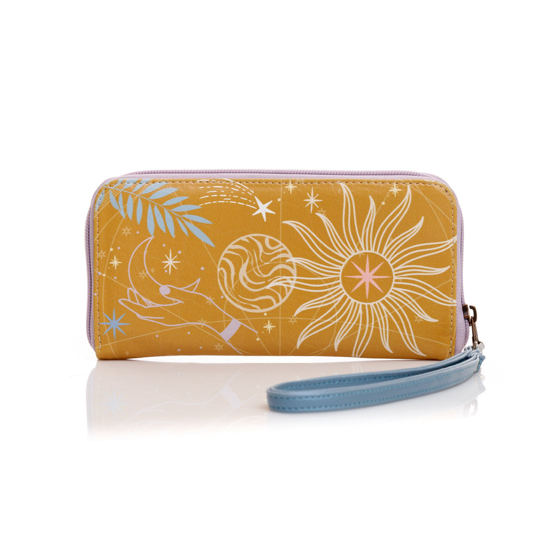 BILLETERA PARA MUJER BALI MOSTAZA EN CUERO VEGANO CON PULSERA