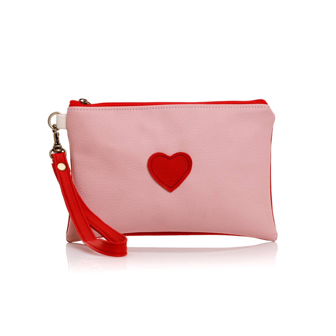 COSMETIQUERA O MONEDERO PARA MUJER RUANDA ROJA EN CUERO VEGANO