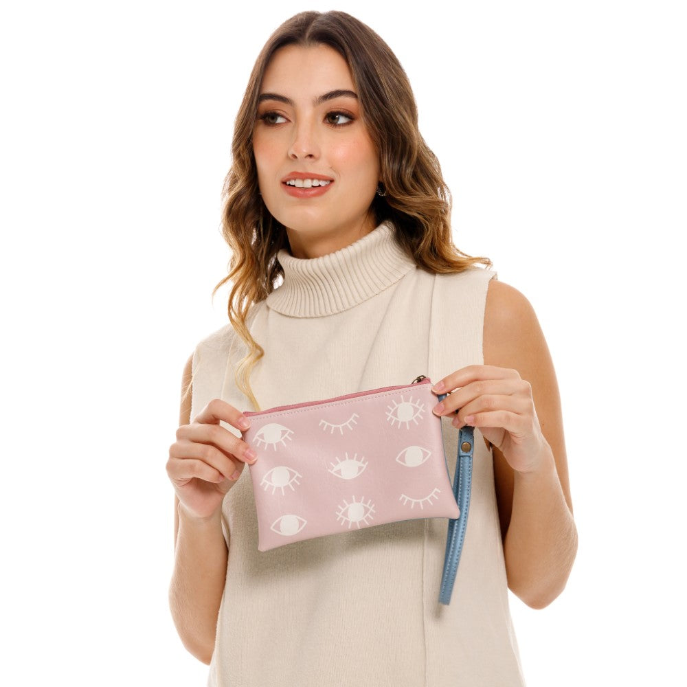 COSMETIQUERA PARA MUJER RUANDA EN CUERO VEGANO AZUL CON PULSERA