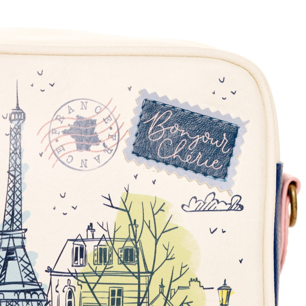 MANOS LIBRES PARA MUJER ROMA AZUL EN CUERO VEGANO CON CARGADERA REMOVIBLE