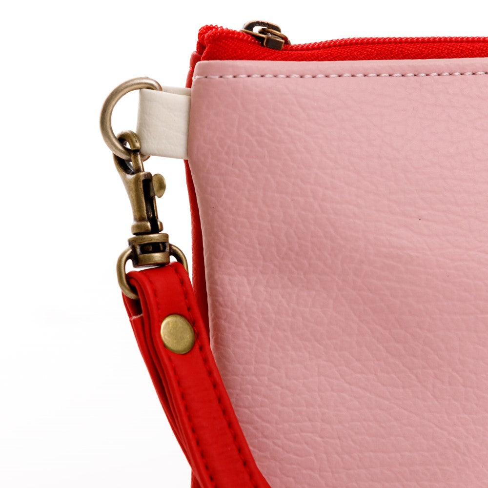 COSMETIQUERA O MONEDERO PARA MUJER RUANDA ROJA EN CUERO VEGANO