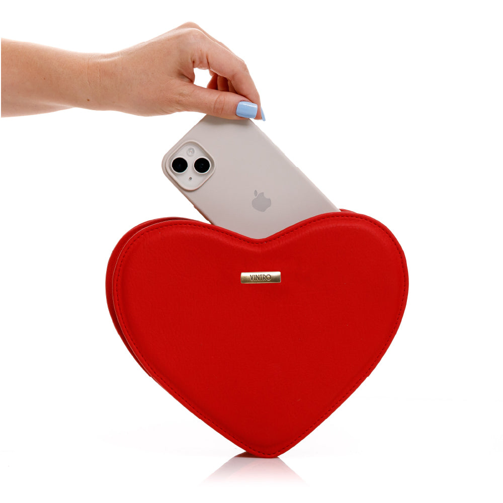 MANOS LIBRES PARA MUJER PEQUEÑO BARI ROJO EN CUERO VEGANO