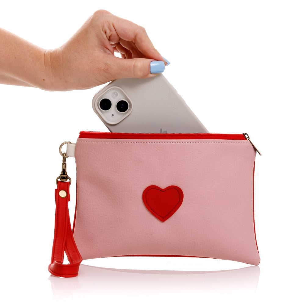 COSMETIQUERA O MONEDERO PARA MUJER RUANDA ROJA EN CUERO VEGANO