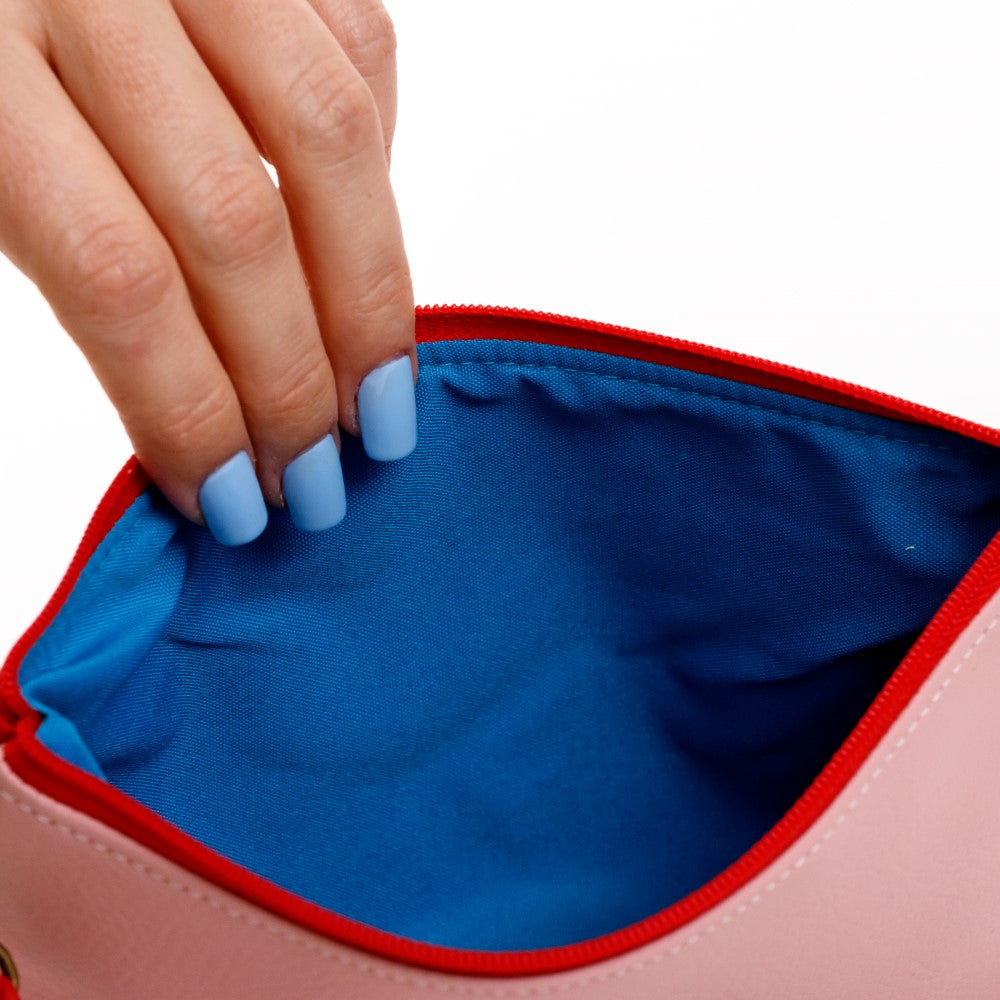 COSMETIQUERA O MONEDERO PARA MUJER RUANDA ROJA EN CUERO VEGANO