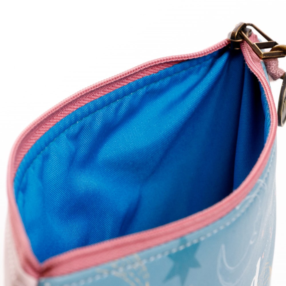 COSMETIQUERA PARA MUJER RUANDA EN CUERO VEGANO AZUL CON PULSERA