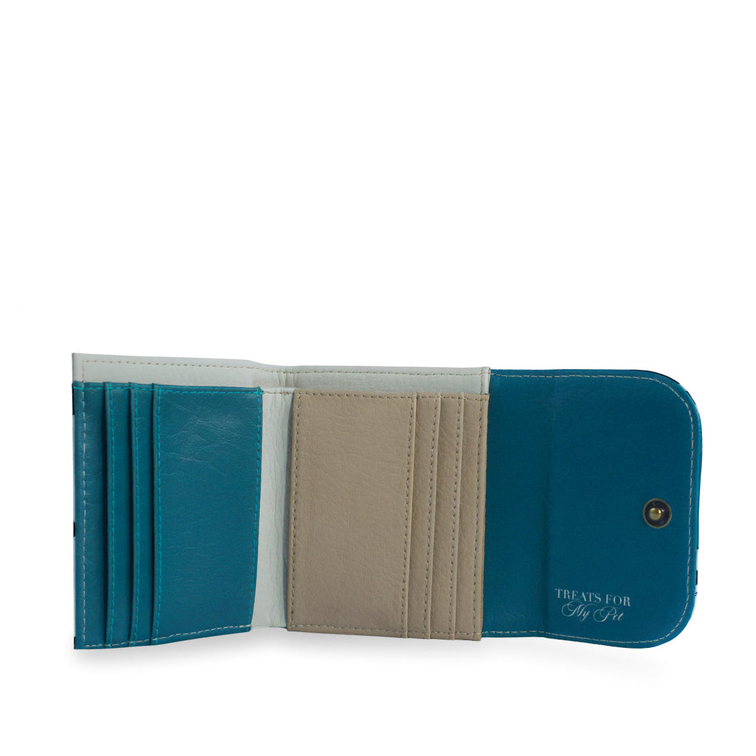 Billetera Para Mujer Italia Pequeña Verde Gris Pets & Friends