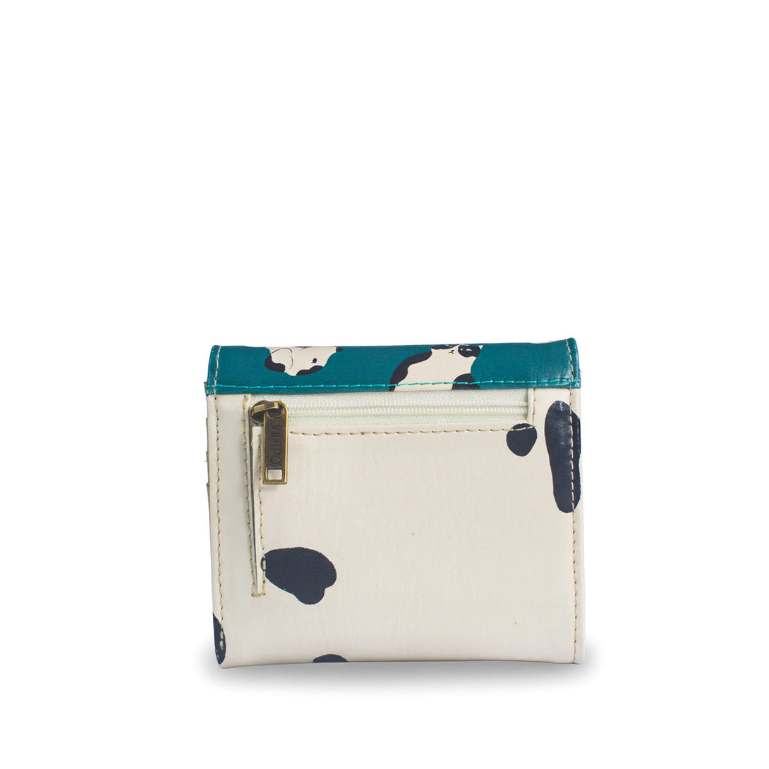 Billetera Para Mujer Italia Pequeña Verde Gris Pets & Friends