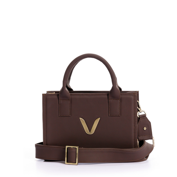 manos libes solido para mujer, fabricado en pvc con correa, en color chocolate