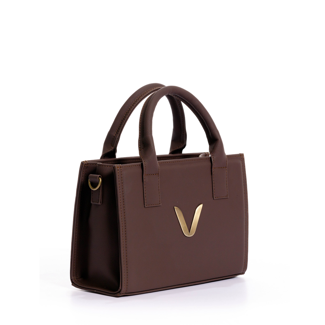 manos libes solido para mujer, fabricado en pvc con correa, en color chocolate