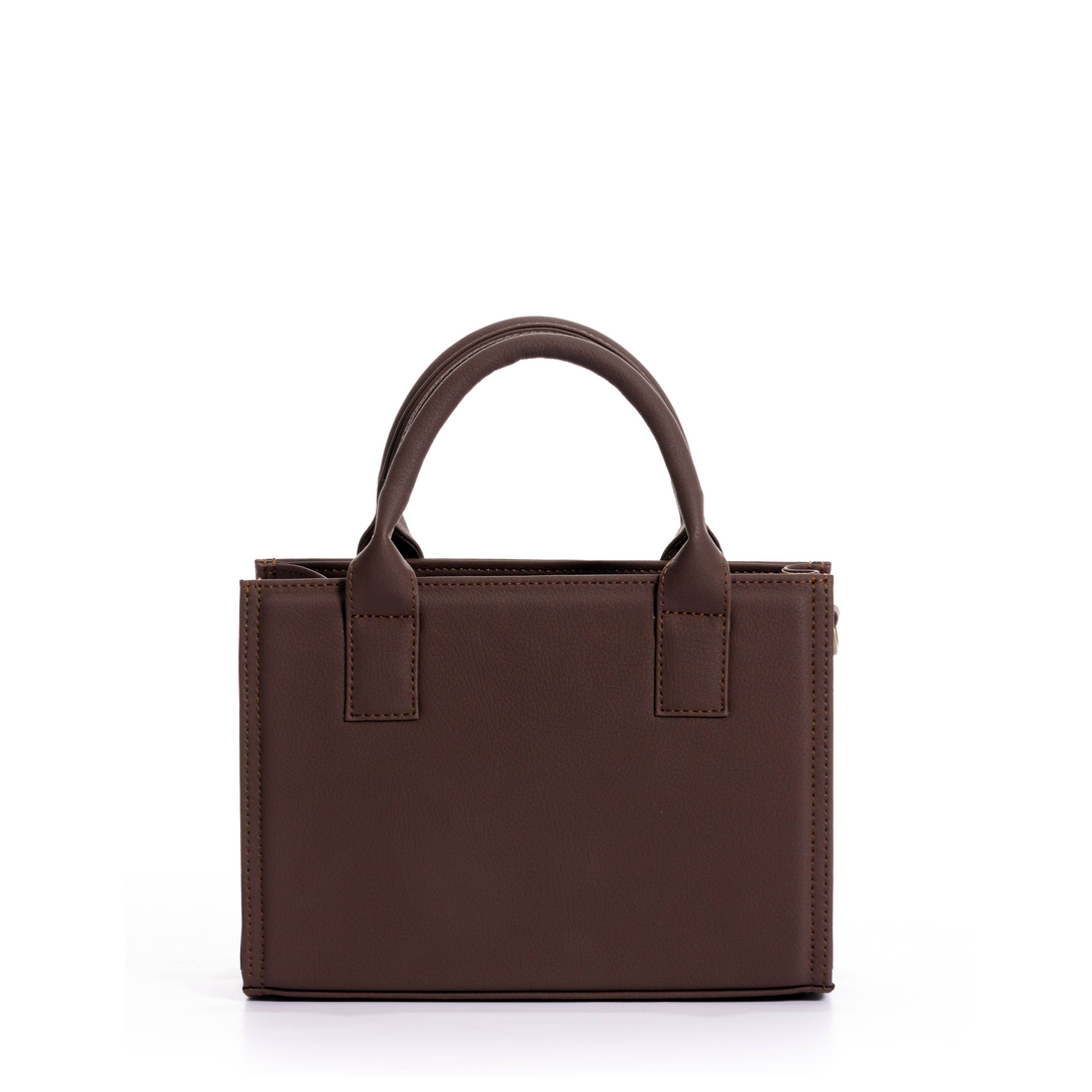 manos libes solido para mujer, fabricado en pvc con correa, en color chocolate
