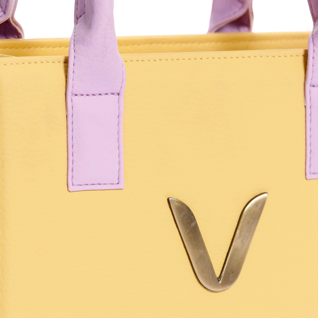 manos libes solido para mujer, fabricado en pvc con correa, en color amarillo y lila