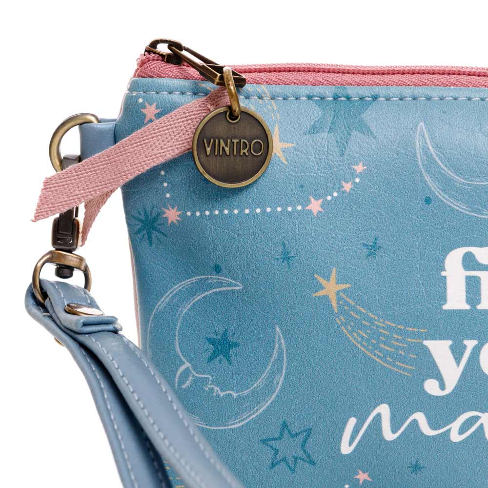 COSMETIQUERA PARA MUJER RUANDA EN CUERO VEGANO AZUL CON PULSERA