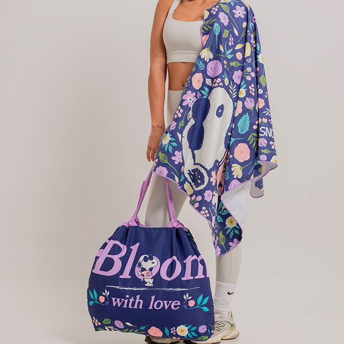 BOLSA ECOLOGICA PARA MUJER SNOOPY FLORES EN TELA ANFLUÍDO PLEGABLE