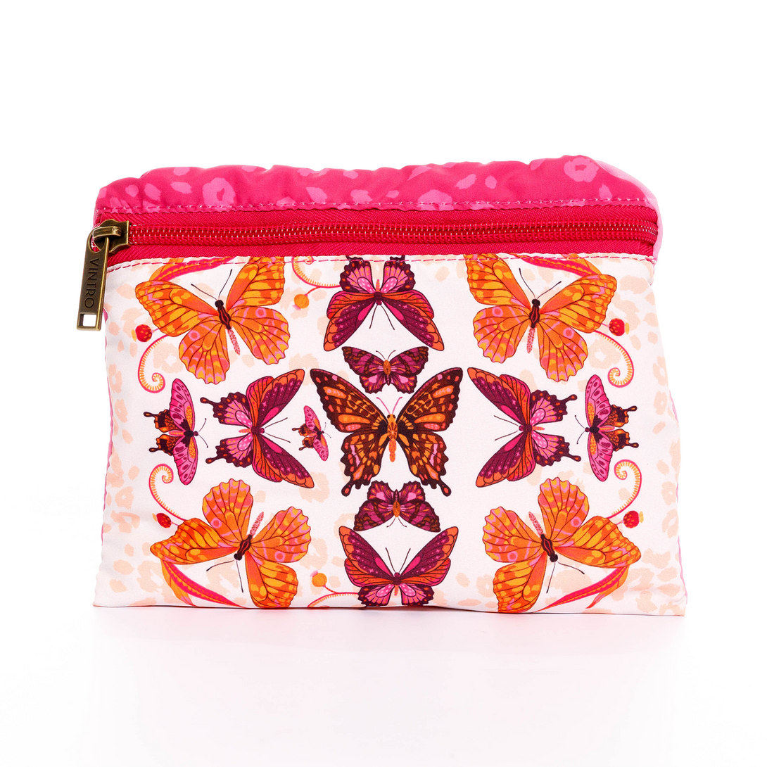 BOLSA ECOLOGICA PARA MUJER ESTAMPADA MARIPOSA EN TELA ANFLUÍDO PLEGABLE