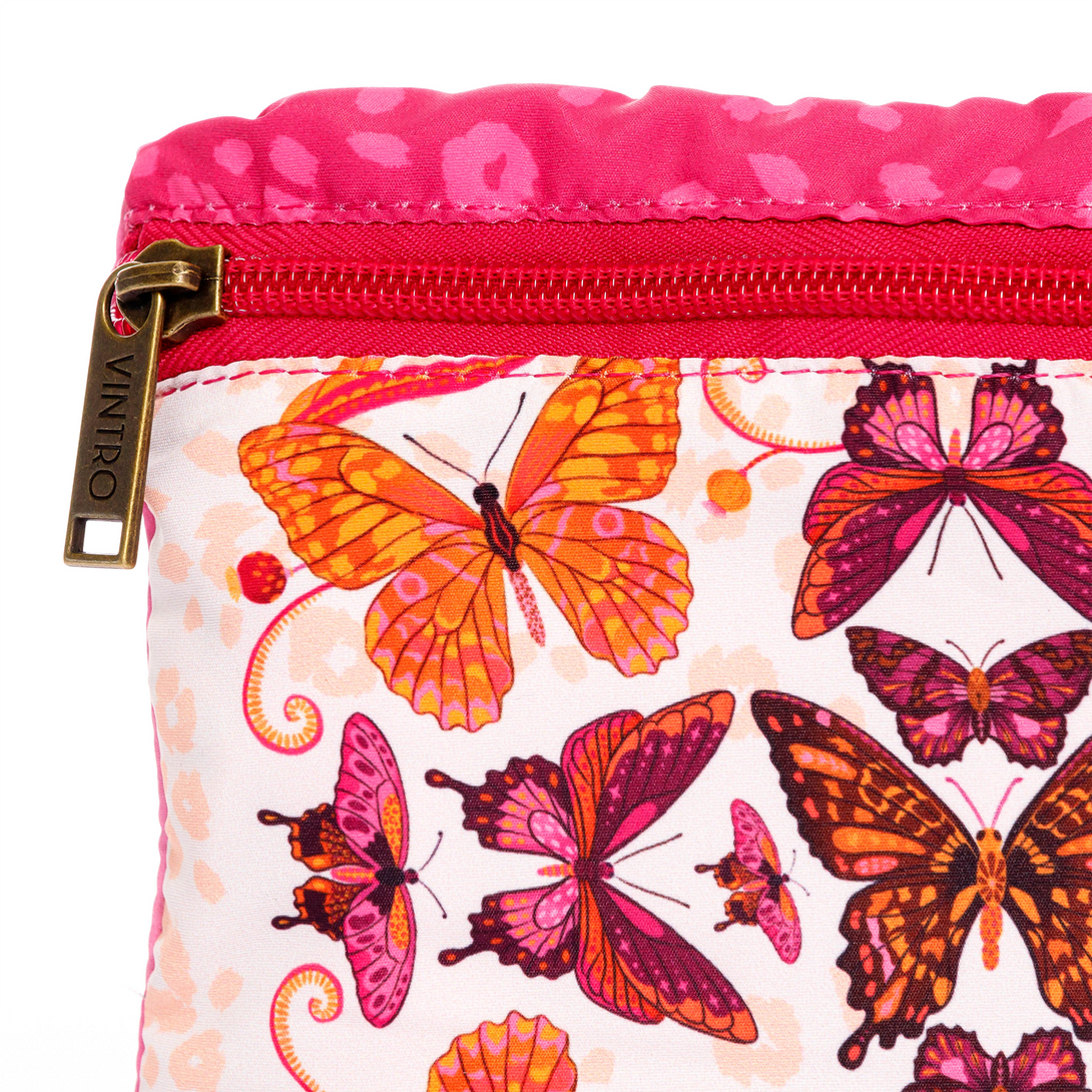 BOLSA ECOLOGICA PARA MUJER ESTAMPADA MARIPOSA EN TELA ANFLUÍDO PLEGABLE