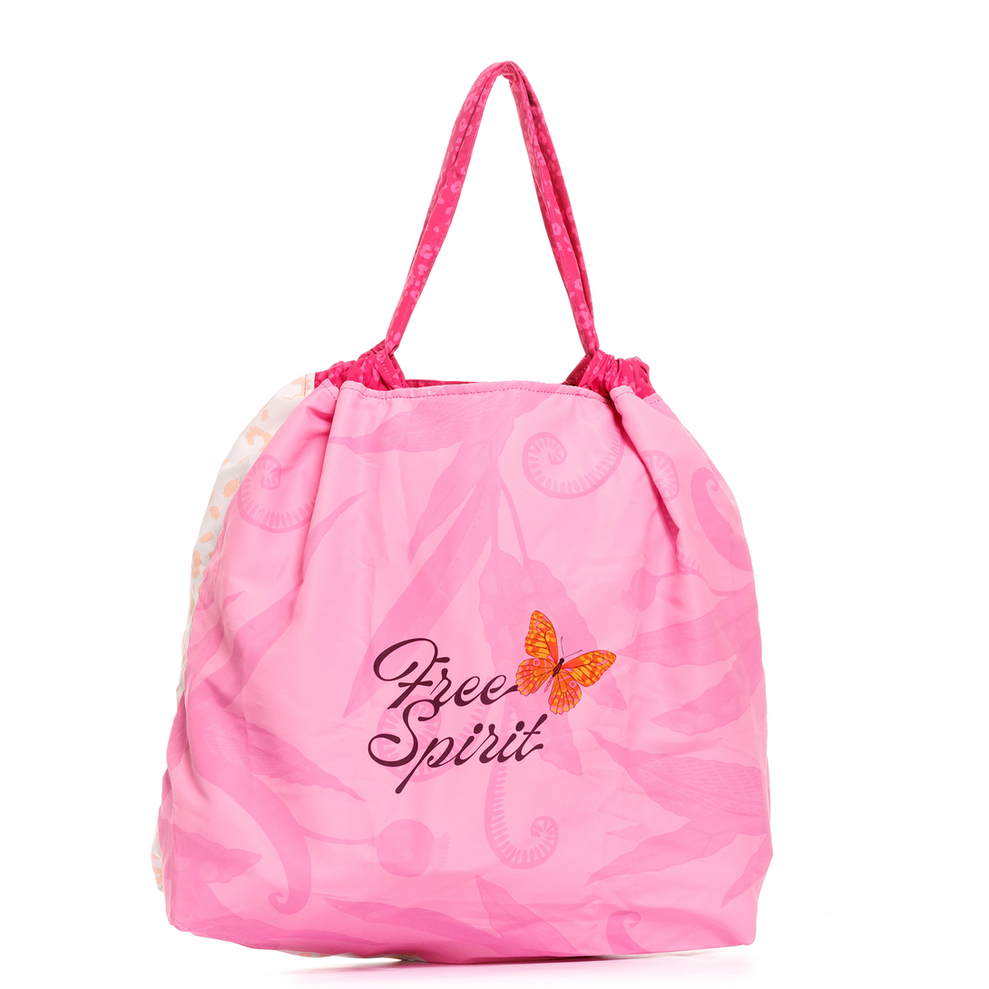 BOLSA ECOLOGICA PARA MUJER ESTAMPADA MARIPOSA EN TELA ANFLUÍDO PLEGABLE