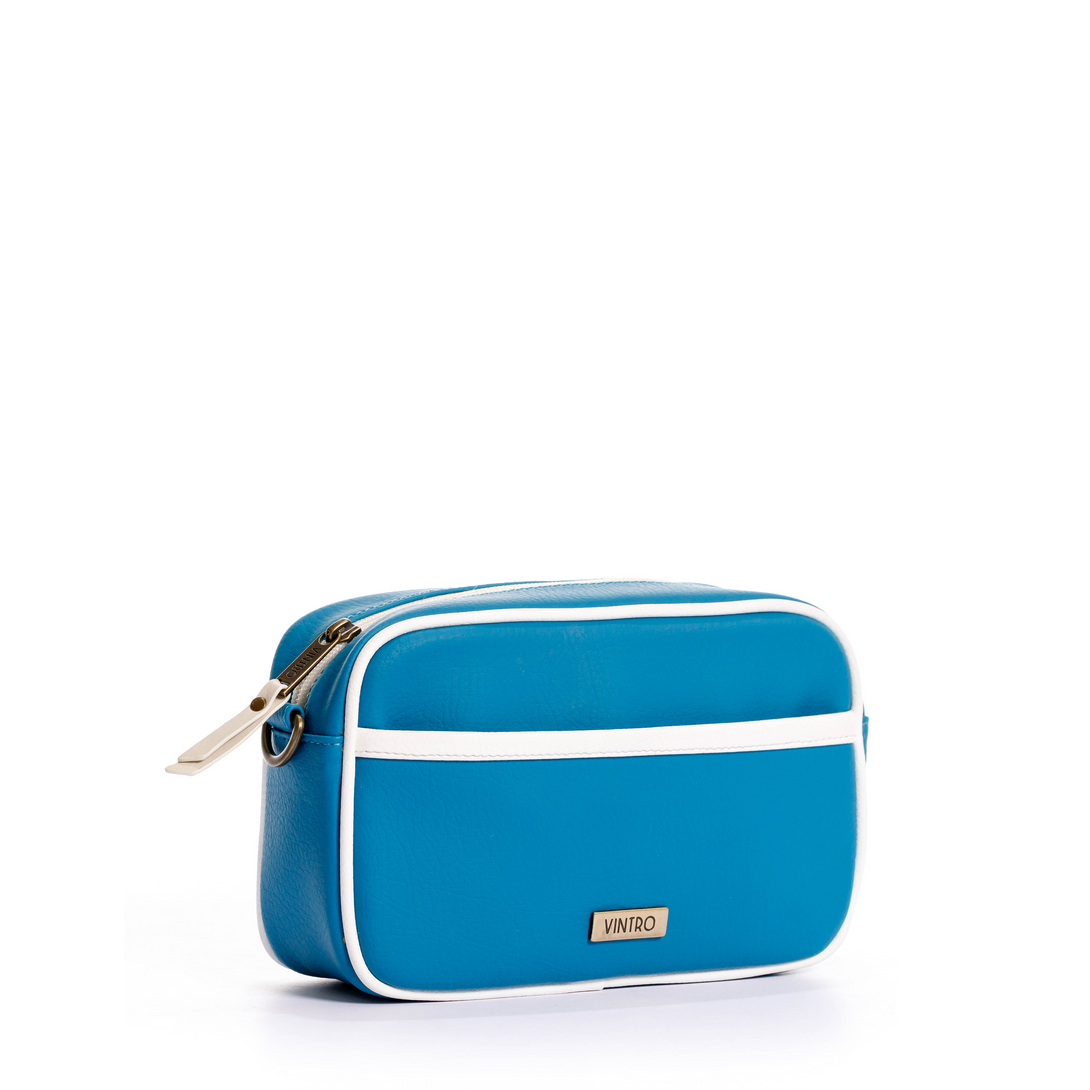manos libes solido para mujer, fabricado en pvc con correa, en color azul hortensia