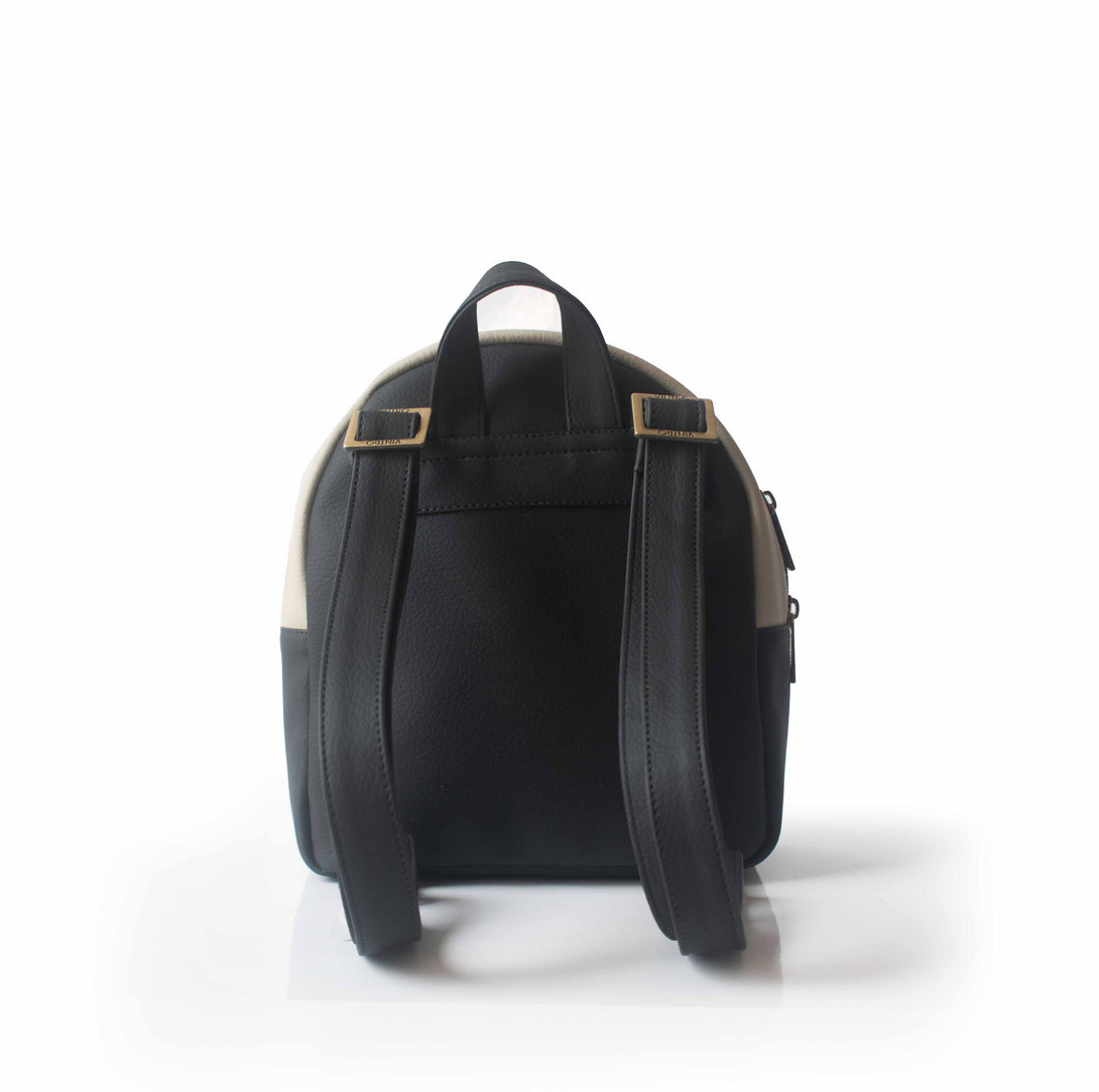 morral mini seda con cargaderas color negro y gris con cargaderas