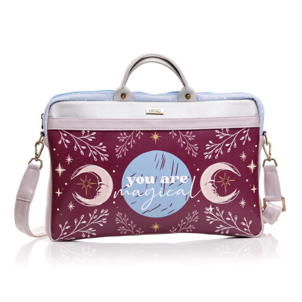 MALETIN PARA MUJER MORADO EN CUERO VEGANO PARA PC O COMPUTADOR