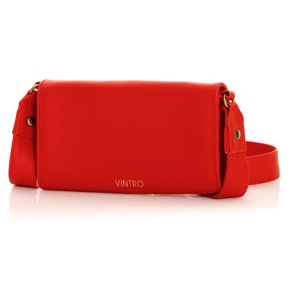 MANOS LIBRES PARA MUJER ESLOVENIA ROJO EN CUERO VEGANO CON CARGADERA REMOVIBLE