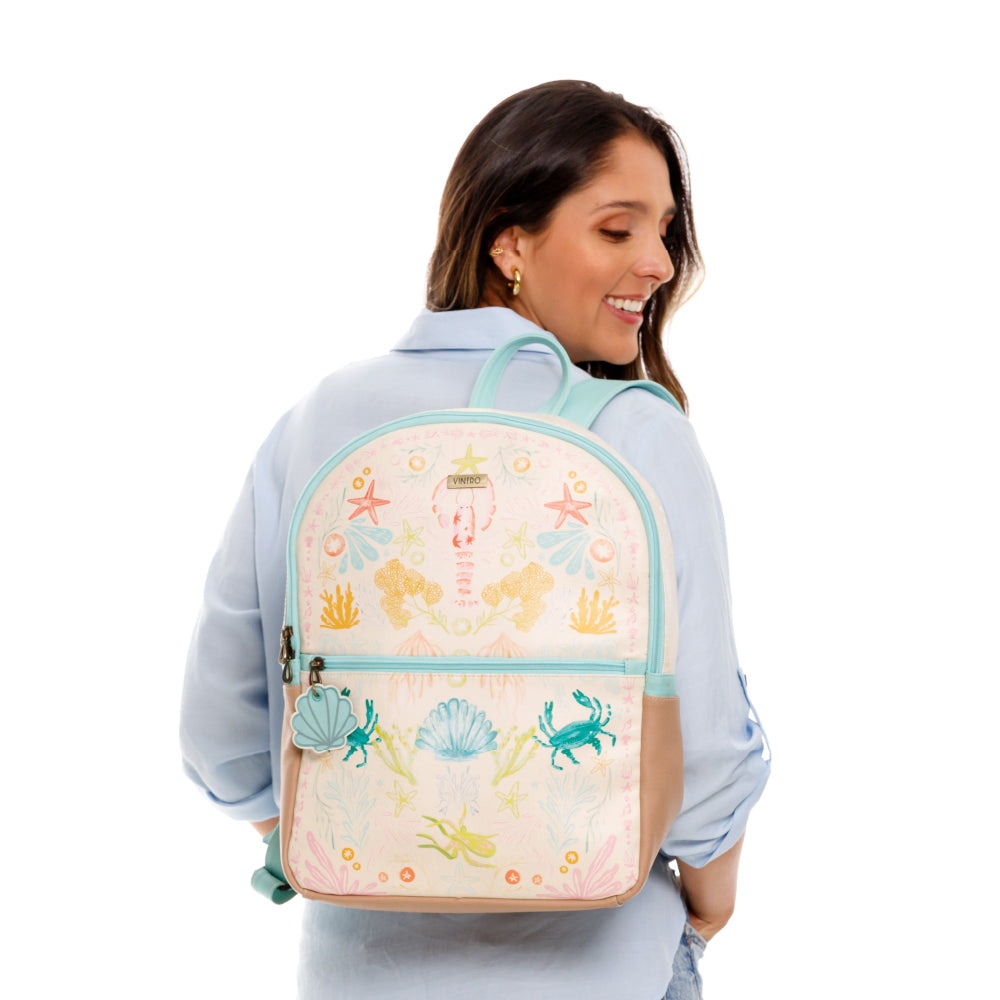 MORRAL PARA MUJER DAYTONA AGUAMARINA EN CUERO VEGANO PORTAPC