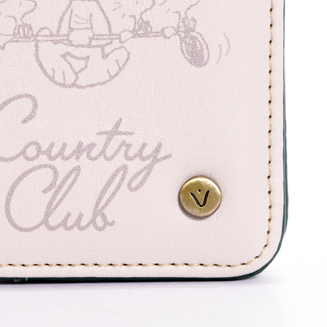 Portadocumentos para mujer con broche Snoopy estampado en material PVC