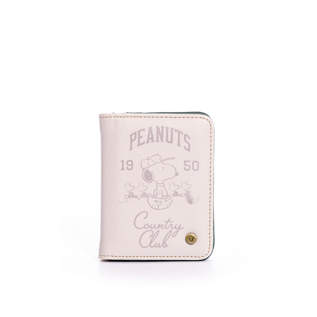 Portadocumentos para mujer con broche Snoopy estampado en material PVC