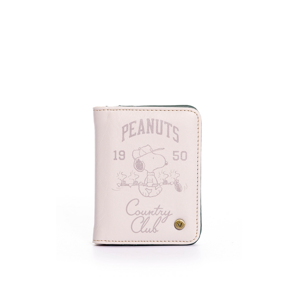 Portadocumentos para mujer con broche Snoopy estampado en material PVC