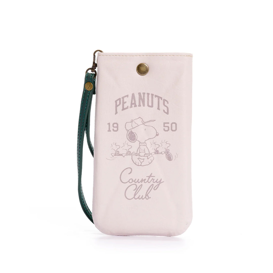 PORTA GAFAS O CELULAR DE SNOOPY FABRICADO EN PVC CON ESTAMPADO DE SNOOPY Y PULSERA