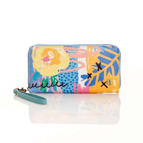 BILLETERA DE VIAJE PARA MUJER POLONIA ESTAMPADA EN CUERO VEGANO