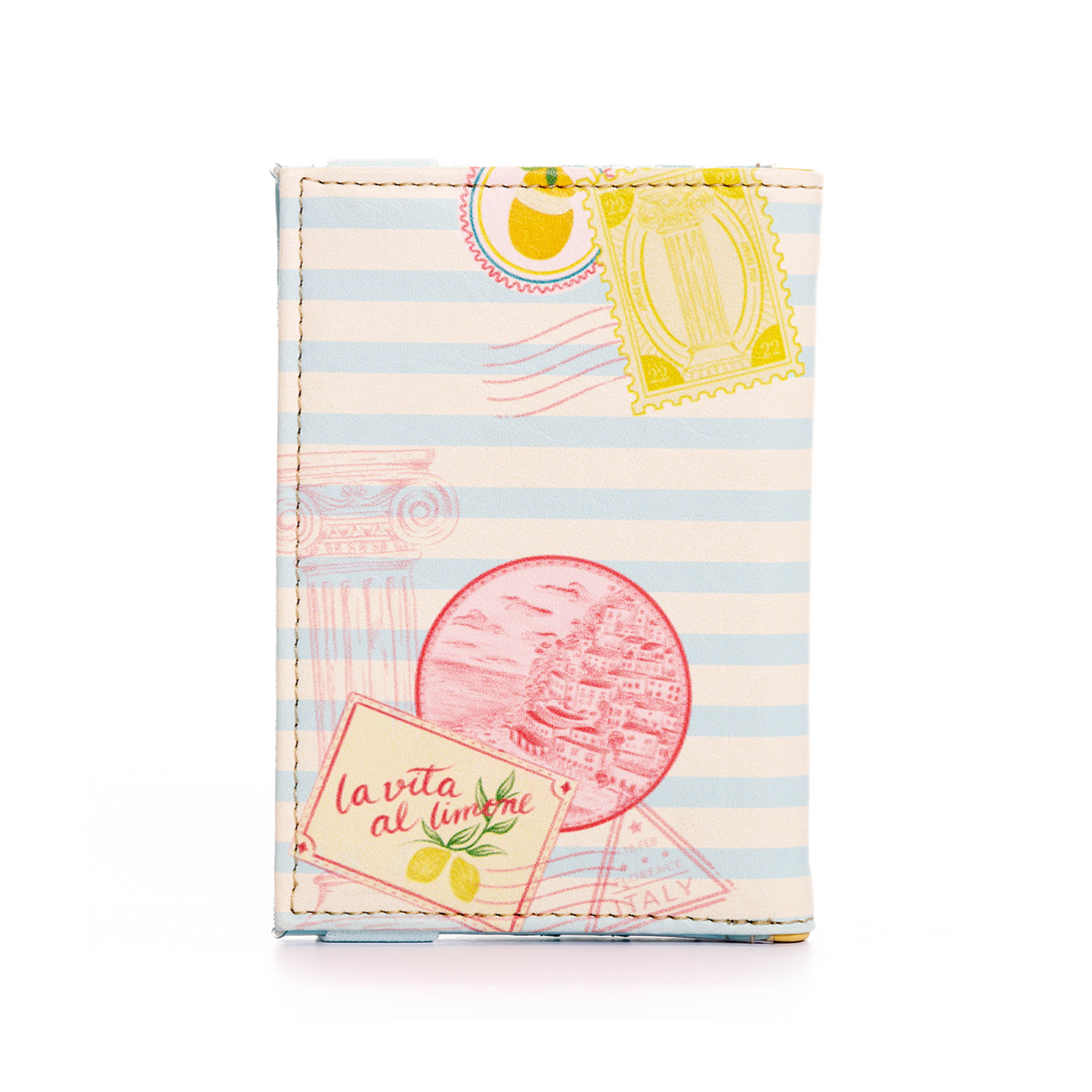 PORTAPASAPORTE PRAGA PARA MUJER ESTAMPADO ITALIA CON ELASTICO