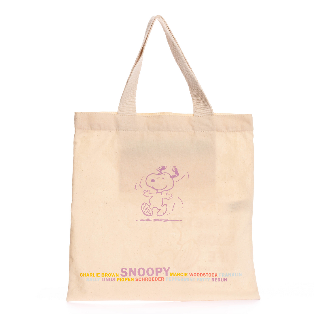 TOTE BAG SNOOPY WORDS IN COLORS