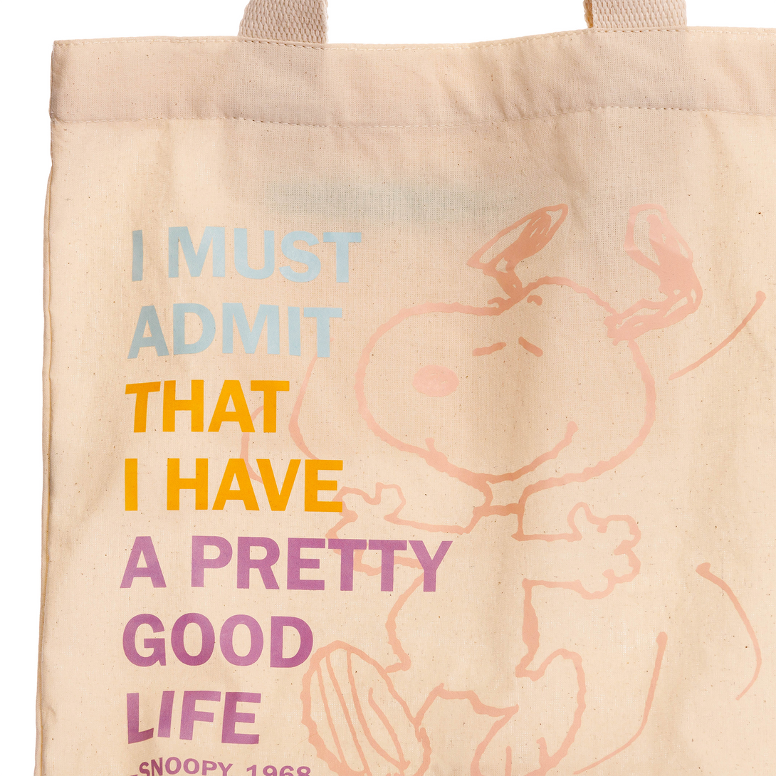 TOTE BAG SNOOPY WORDS IN COLORS