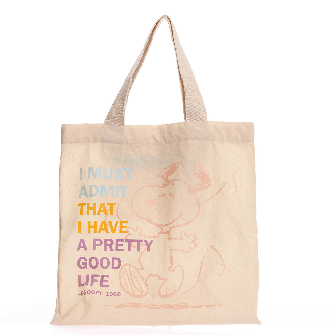 TOTE BAG SNOOPY WORDS IN COLORS