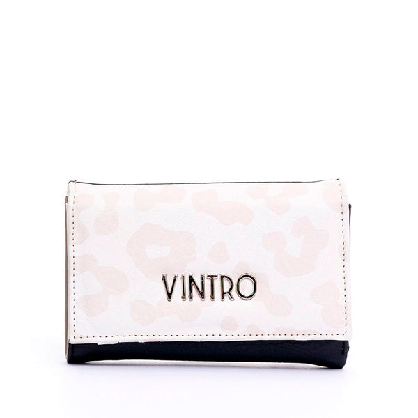 BILLETERA PARA MUJER MONACO PRINT BEIGE EN CUERO VEGANO