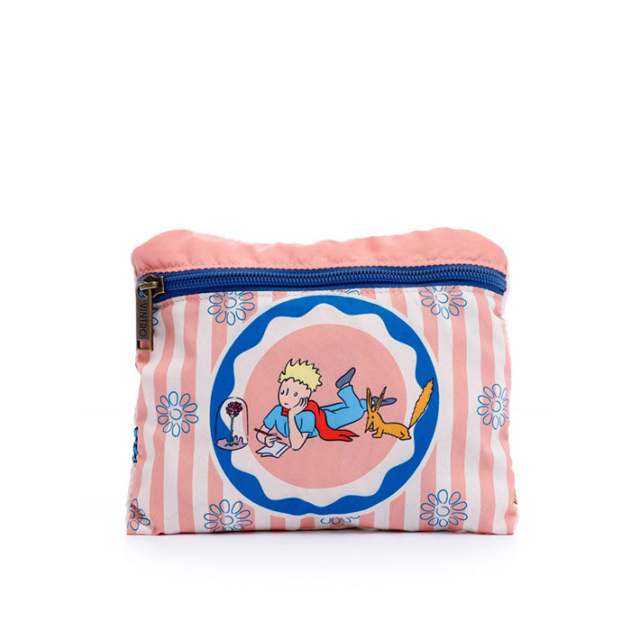 BOLSA ECOLOGICA PARA MUJER PRINCIPITO ROSADA EN TELA ANFLUÍDO PLEGABLE