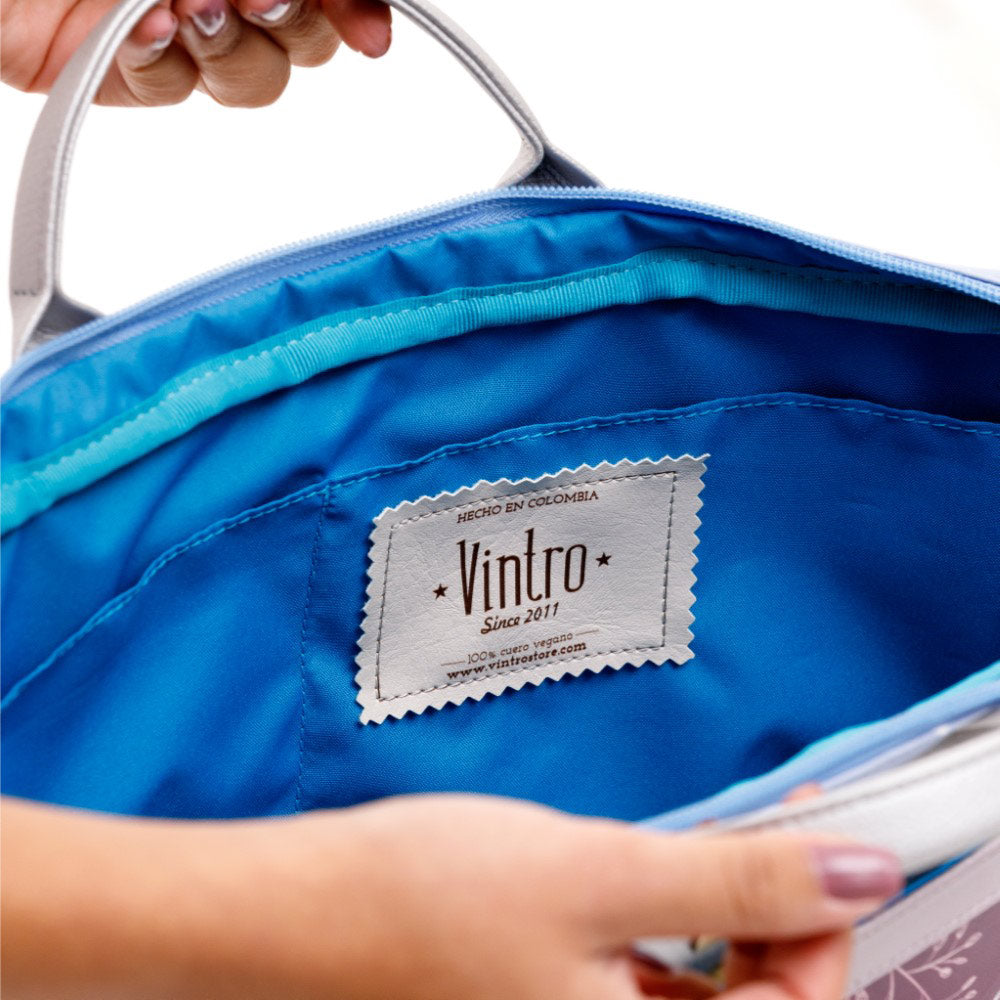 MALETIN PARA MUJER MORADO EN CUERO VEGANO PARA PC O COMPUTADOR