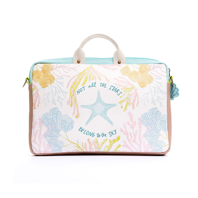 MALETIN PARA MUJER AGUAMARINA EN CUERO VEGANO PARA PC O COMPUTADOR