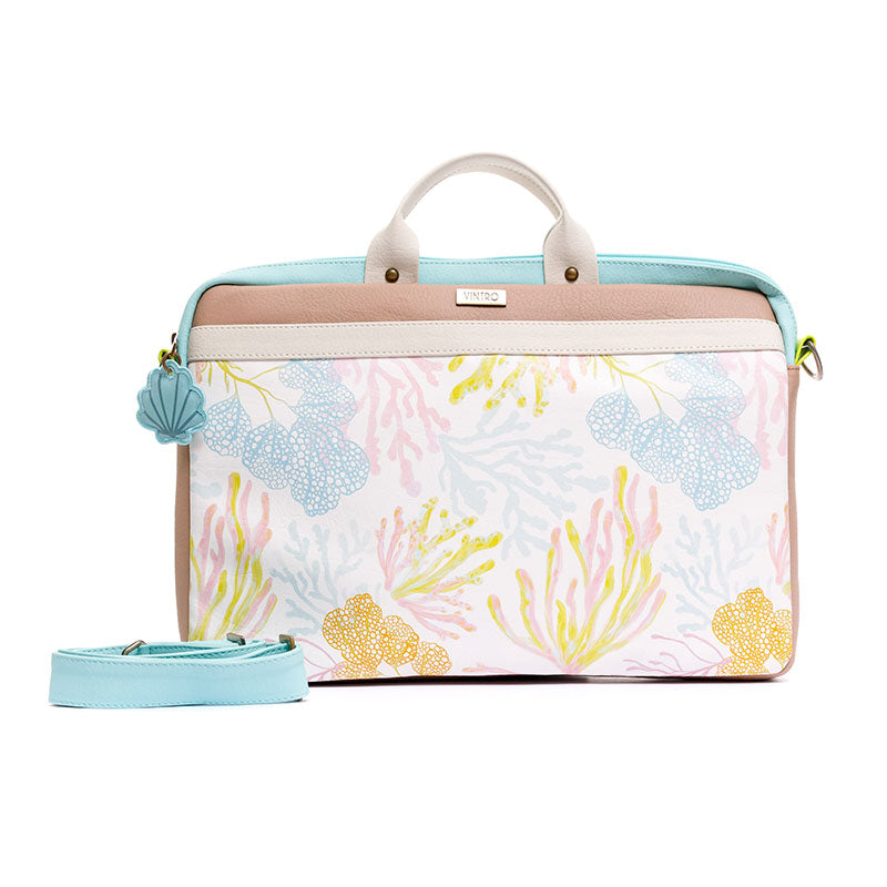 MALETIN PARA MUJER AGUAMARINA EN CUERO VEGANO PARA PC O COMPUTADOR