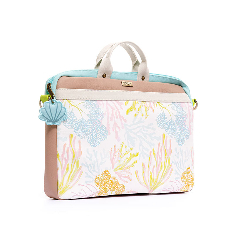 MALETIN PARA MUJER AGUAMARINA EN CUERO VEGANO PARA PC O COMPUTADOR