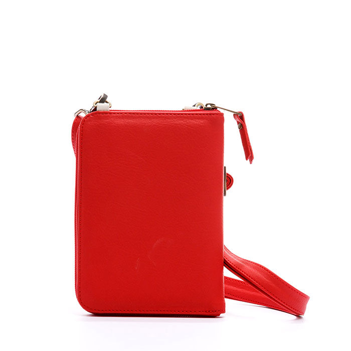 MANOS LIBRES PARA MUJER IBIZA ROJO SNOOPY CON BOLSILLO EXTERNO Y CARGADERA REMOVIBLE