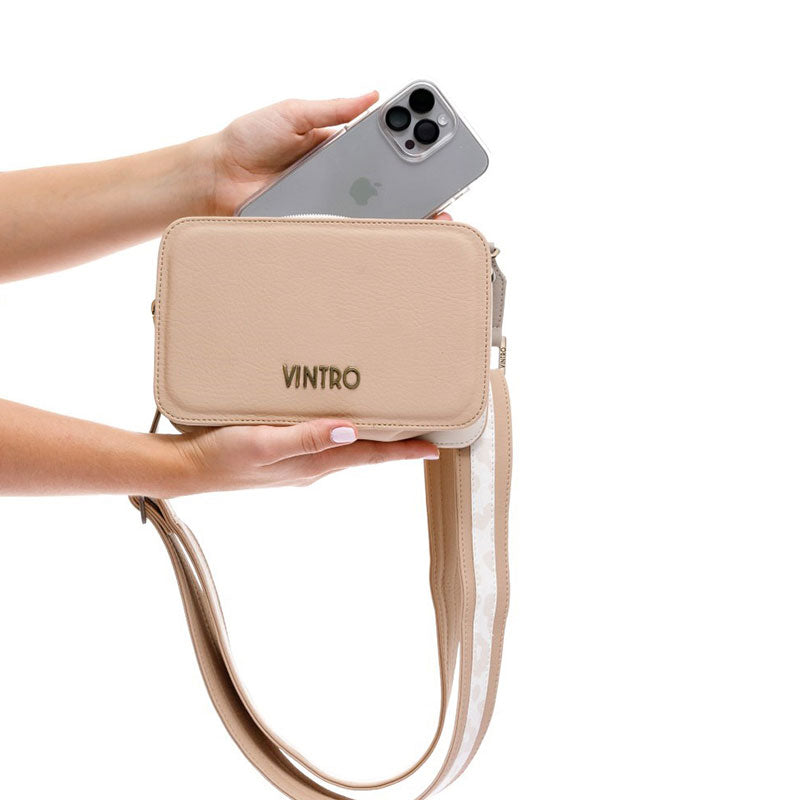 MANOS LIBRES PARA MUJER VIENA BEIGE CON CARGADERA EXTRAIBLE