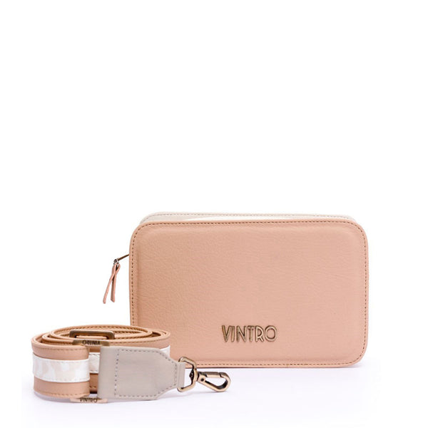 MANOS LIBRES PARA MUJER VIENA BEIGE EN CUERO VEGANO CON CARGADERA EXTRAIBLE