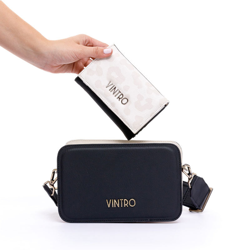 MANOS LIBRES PARA MUJER VIENA NEGRO CON CARGADERA EXTRAIBLE