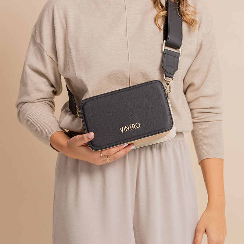 MANOS LIBRES PARA MUJER VIENA NEGRO CON CARGADERA EXTRAIBLE