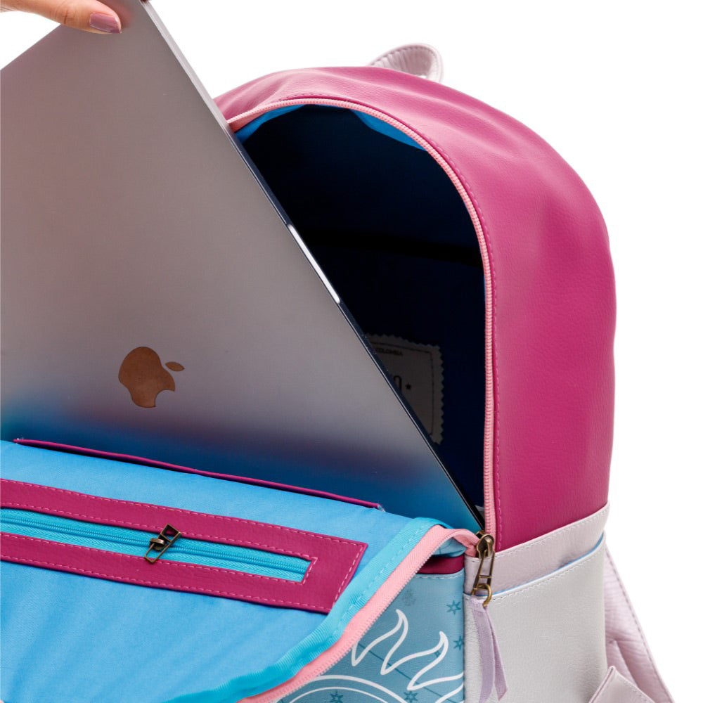 MORRAL PARA MUJER DAYTONA AZUL EN CUERO VEGANO PORTAPC