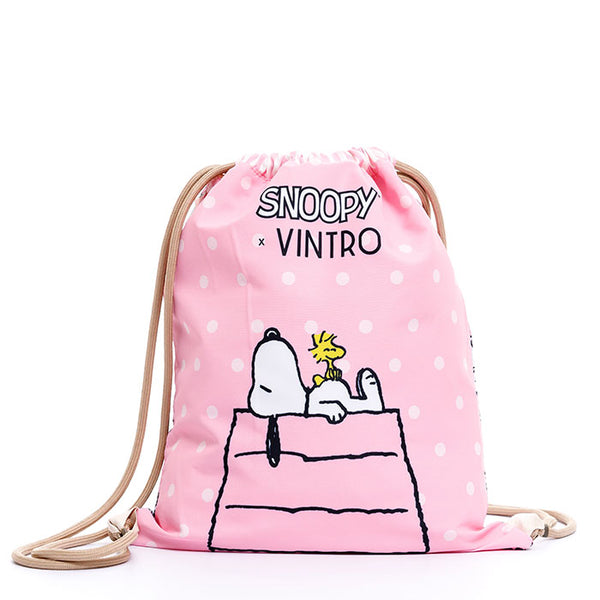 BOLSO TIPO TULA PARA MUJER ROSADA SNOOPY EN TELA ANTIFLUIDO