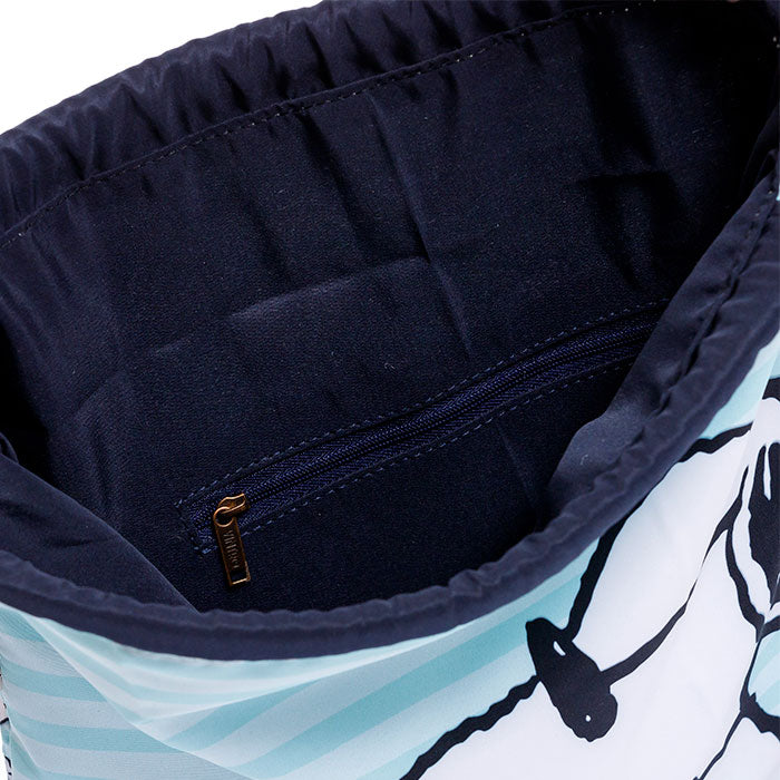 BOLSO TIPO TULA AZUL SNOOPY EN TELA ANTIFLUIDO