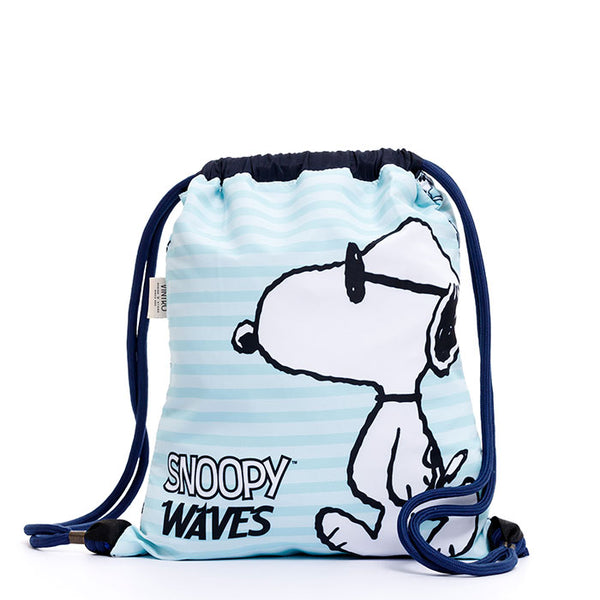 BOLSO TIPO TULA AZUL SNOOPY EN TELA ANTIFLUIDO